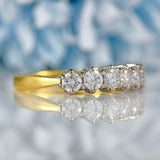 Ellibelle Jewellery 18ct Gold Diamond Six-Stone Half Eternity Wedding Band Ring (1.00ct)