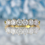 Ellibelle Jewellery 18ct Gold Diamond Six-Stone Half Eternity Wedding Band Ring (1.00ct)