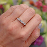 Ellibelle Jewellery 18ct Gold Diamond Six-Stone Half Eternity Wedding Band Ring (1.00ct)