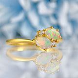 Ellibelle Jewellery 18ct Gold Opal & Diamond Crossover Ring By Cropp and Farr