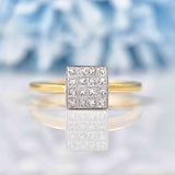 Ellibelle Jewellery 18ct Gold Princess-Cut Diamond Square Panel Ring (0.50ct)
