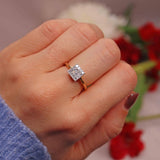 Ellibelle Jewellery 18ct Gold Princess-Cut Diamond Square Panel Ring (0.50ct)