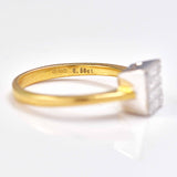 Ellibelle Jewellery 18ct Gold Princess-Cut Diamond Square Panel Ring (0.50ct)