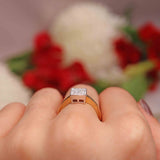 Ellibelle Jewellery 18ct Gold Princess-Cut Diamond Square Panel Ring (0.50ct)