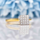 Ellibelle Jewellery 18ct Gold Princess-Cut Diamond Square Panel Ring (0.50ct)