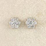 Ellibelle Jewellery 18ct White Gold Diamond Cluster Stud Earrings (0.70cts)