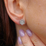 Ellibelle Jewellery 18ct White Gold Diamond Daisy Cluster Stud Earrings (0.70cts)