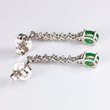 Ellibelle Jewellery 18ct White Gold Emerald & Diamond Drop Earrings
