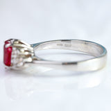 Ellibelle Jewellery 18ct White Gold Pear-Shaped Ruby & Diamond Seven-Stone Ring