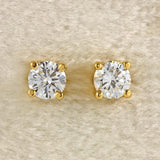 Ellibelle Jewellery 18ct Yellow Gold Diamond Solitaire Stud Earrings (0.50cts)