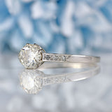 Ellibelle Jewellery 1930s Art Deco Platinum Diamond Solitaire Engagement Ring (0.78ct)