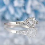 Ellibelle Jewellery 1930s Art Deco Platinum Diamond Solitaire Engagement Ring (0.78ct)