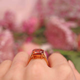 Ellibelle Jewellery 1940s Citrine 18ct Gold Solitaire Dress Ring (5.75ct)