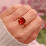Ellibelle Jewellery 1940s Citrine 18ct Gold Solitaire Dress Ring (5.75ct)