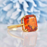 Ellibelle Jewellery 1940s Citrine 18ct Gold Solitaire Dress Ring (5.75ct)