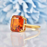 Ellibelle Jewellery 1940s Citrine 18ct Gold Solitaire Dress Ring (5.75ct)