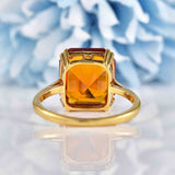 Ellibelle Jewellery 1940s Citrine 18ct Gold Solitaire Dress Ring (5.75ct)