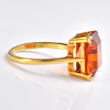 Ellibelle Jewellery 1940s Citrine 18ct Gold Solitaire Dress Ring (5.75ct)