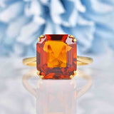 Ellibelle Jewellery 1940s Citrine 18ct Gold Solitaire Dress Ring (5.75ct)