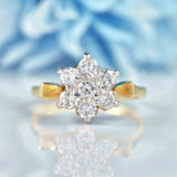 Ellibelle Jewellery 1970s 18ct Gold Diamond Flower Daisy Cluster Ring (0.70cts)