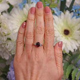 Ellibelle Jewellery Almandine Garnet & Diamond 18ct Gold Engagement Ring