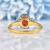 Ellibelle Jewellery Almandine Garnet & Diamond 18ct Gold Engagement Ring