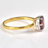 Ellibelle Jewellery Almandine Garnet & Diamond 18ct Gold Engagement Ring