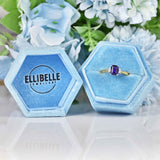 Ellibelle Jewellery Amethyst & Diamond 18ct Gold Three-Stone Engagement Ring