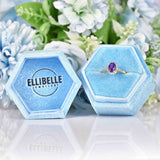 Ellibelle Jewellery Amethyst & Diamond 9ct Gold Halo Ring