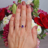 Ellibelle Jewellery Amethyst & Diamond 9ct Gold Halo Ring