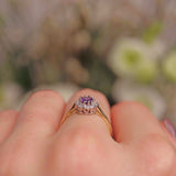 Ellibelle Jewellery Amethyst & Diamond 9ct Gold Oval Cluster Ring