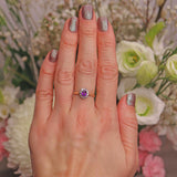 Ellibelle Jewellery Amethyst & Diamond 9ct Gold Oval Cluster Ring