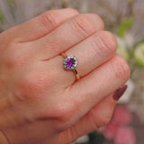 Ellibelle Jewellery Amethyst & Diamond 9ct Gold Oval Cluster Ring