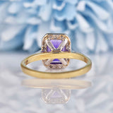 Ellibelle Jewellery Amethyst & Diamond 9ct Gold Panel Ring