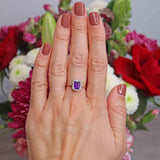 Ellibelle Jewellery Amethyst & Diamond 9ct Gold Panel Ring