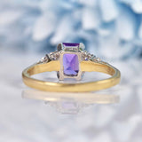Ellibelle Jewellery Amethyst & Diamond 9ct Gold Seven-Stone Ring