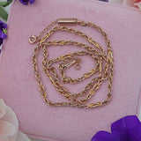 Ellibelle Jewellery Antique 18 Inch 9ct Gold Fancy Rope Link Chain Necklace