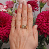 Ellibelle Jewellery Antique 18ct Gold Diamond Starburst Gypsy Ring - London 1929