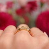 Ellibelle Jewellery Antique 18ct Gold Diamond Starburst Gypsy Ring - London 1929