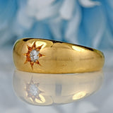 Ellibelle Jewellery Antique 1902 Edwardian Diamond 18ct Gold Star-Set Gyspy Ring
