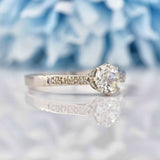 Ellibelle Jewellery Antique Art Deco Old Cut Diamond & Platinum Solitaire Ring (0.75ct