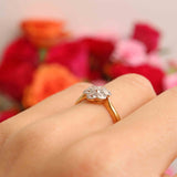 Ellibelle Jewellery Antique Edwardian 18ct Gold Diamond Daisy Cluster Engagement Ring