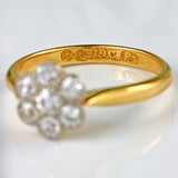Ellibelle Jewellery Antique Edwardian 18ct Gold Diamond Daisy Cluster Engagement Ring