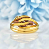 Ellibelle Jewellery Antique Edwardian Diamond 18ct Gold Double Snake Ring