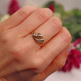 Ellibelle Jewellery Antique Edwardian Diamond 18ct Gold Double Snake Ring