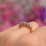 Ellibelle Jewellery Antique Edwardian Diamond 18ct Gold & Platinum Five-Stone Ring