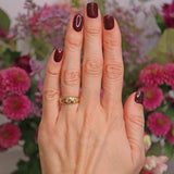 Ellibelle Jewellery Antique Edwardian Diamond 18ct Gold Starburst Three-Stone Gypsy Ring