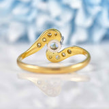 Ellibelle Jewellery Antique Edwardian Diamond Gold & Platinum Crossover Engagement Ring (0.57ct)