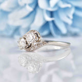 Ellibelle Jewellery Antique Edwardian Diamond & Platinum 'Toi et Moi' Engagement Ring