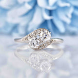 Ellibelle Jewellery Antique Edwardian Diamond & Platinum 'Toi et Moi' Engagement Ring